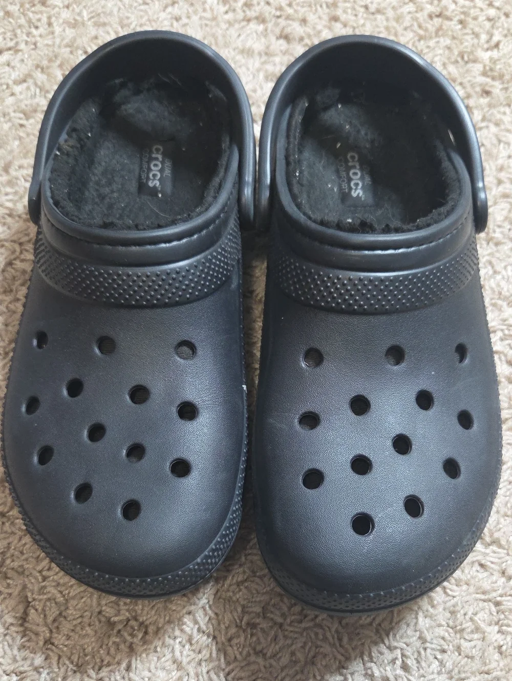 CROCS Men's 12M Black Classic Lined Clogs